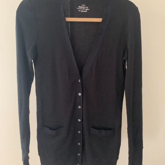 J. Crew Black Cotton Cardigan - Picture 1 of 3